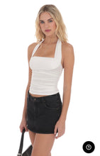 Load image into Gallery viewer, LOW RISE DENIM MINI SKIRT IN BLACK
